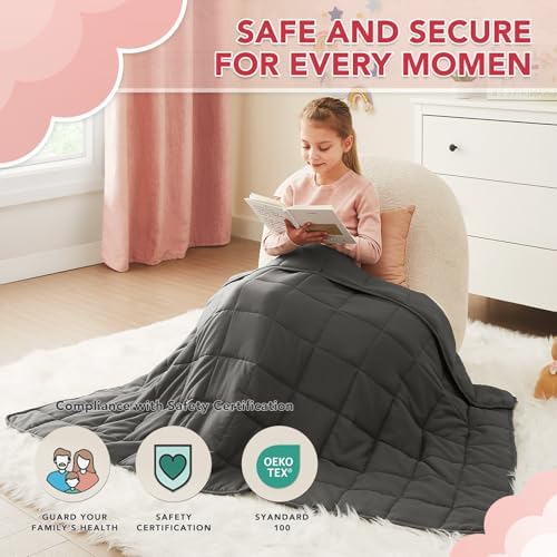 10 lbs Weighted Blanket Twin Full Size, 48" x 72" Cooling Weighted
