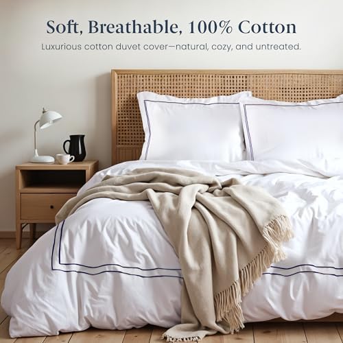 Ella Jayne Duvet Cover Queen Size (3 Pieces), 100% Cotton Percale