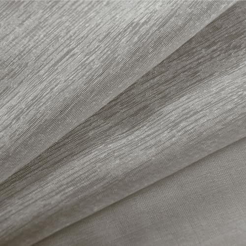 Grey Sheer Curtains 63 Inch Length for Girls Room Set 2 Panels Grommet