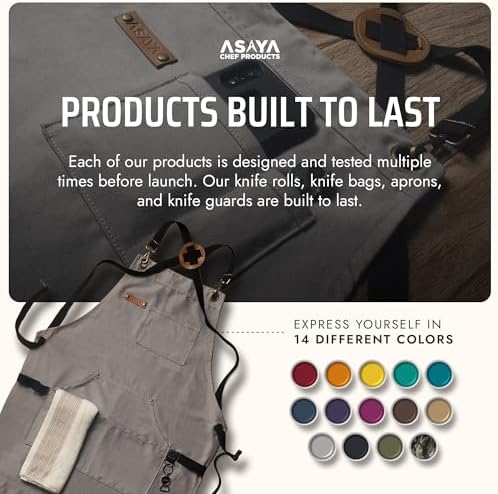 Asaya Chef and BBQ Apron with Bottle Opener and Hand Towel - 10oz