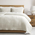 WDCOZY Cloud Soft Quilt Set, King Size, Ivory, 3 Pieces 104x90 inches