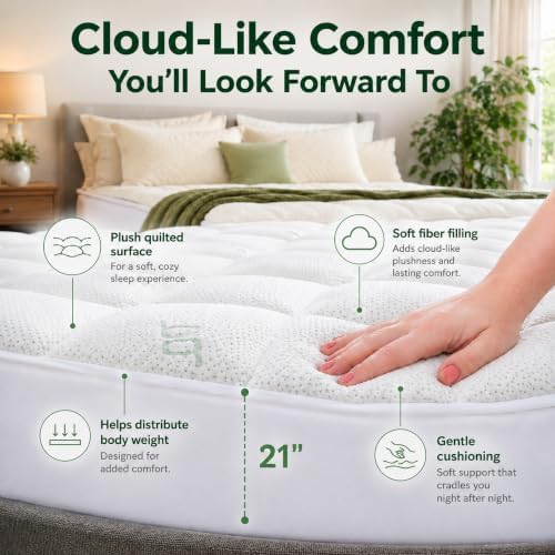 HOME & GARDEN TRENDS OrthoBed Queen Mattress Topper 2 Inch Cooling Pad