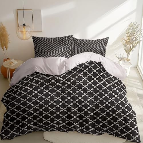 Modern Abstract Geometric Duvet Cover Set - Soft Microfiber Duvet