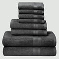 BOUTIQUO 8 Piece Towel Set 100% Ring Spun Cotton, 2 Bath Towels 27x54
