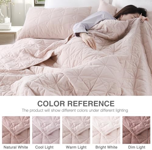 Corduroy Quilt Set Oversized King 112"x106", Lightweight All-Season
