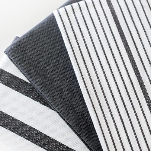 Benson Mills Mali Set of 3 Kitchen Towels (18” x 28”, Charcoal)