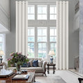 Extra Long Burlap Linen Farmhouse Curtains 120 inch Length 2 Panels