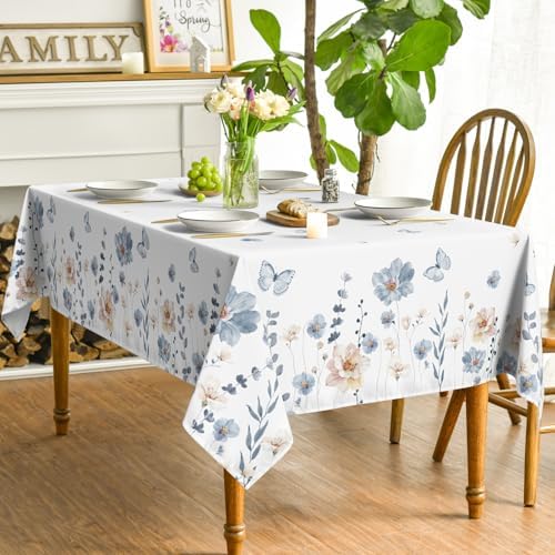 Horaldaily Spring Tablecloth 60 x 60 Inch Square Watercolor Flowers