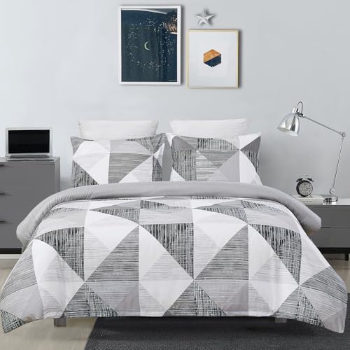 Vaulia Microfiber Modern Duvet Cover King, Grey