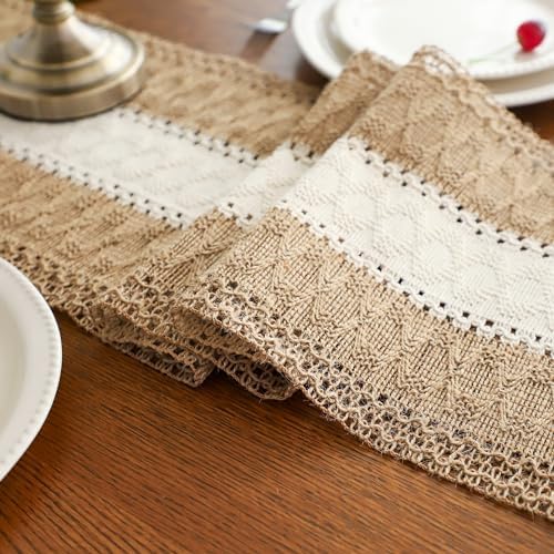 Simple&Opulence Boho Macrame Table Runner - 12 x 90 Inch, Splicing
