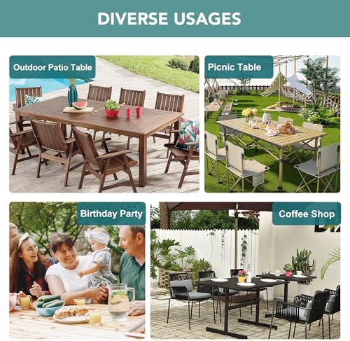 LUSHVIDA Outdoor Tablecloth with Umbrella Hole, Light Gray, 60 Inch