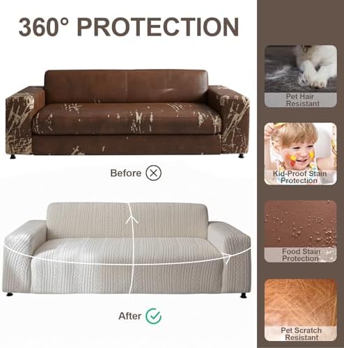 1 Piece Stretch Sofa Cover Washable Couch Cover for 3 Cushion Couch