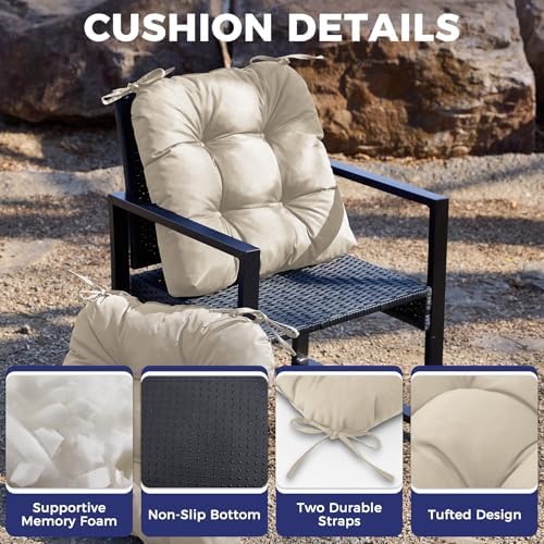 IASEAHK Outdoor Chair Cushions Set of 4, 19" x 19" x 5", Waterproof