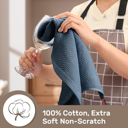 Large Kitchen Hand Towels,Cotton Waffle Weave Dish Towel for Drying