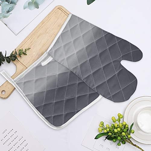Kitchen Oven Gloves Grey Ombre Oven Mitts Pot Holder Set Gradient