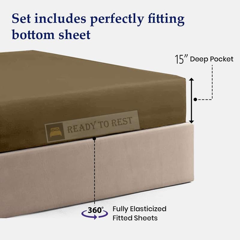 Ready To Rest 4 Piece Full Sheets, 100% Egyption Cotton Cooling Bed