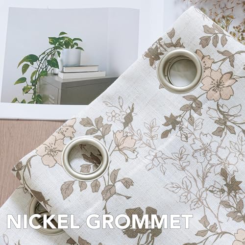 H.VERSAILTEX Linen Blend Curtains for Living Room Printed Floral