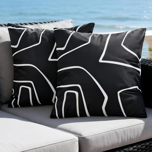Outdoor Waterproof Throw Pillow Covers 18x18 Inch Set of 2