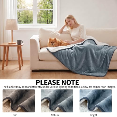 Sunheir Waterproof Blanket for King Size Bed, 108"x86" Reversible Soft