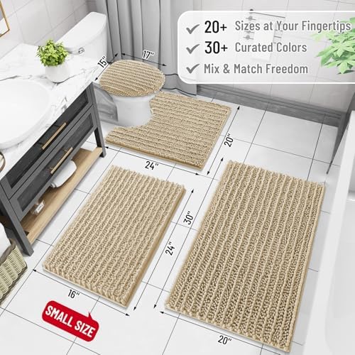 Arotive Luxury Chenille Bathroom Set, Bath Rug (47" x 20") and