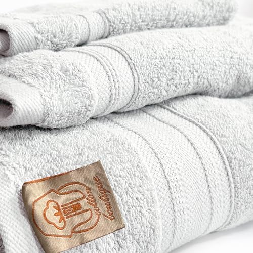 100% Egyptian Cotton Towel Set, 600 GSM, Double Twisted Yarns, Ultra