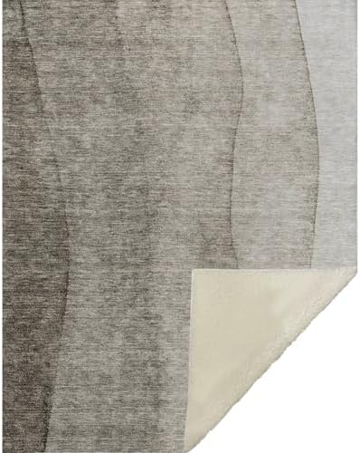 Addison Rugs ASB690 Taupe 50" x 70" Oversized Sherpa Throw Blanket