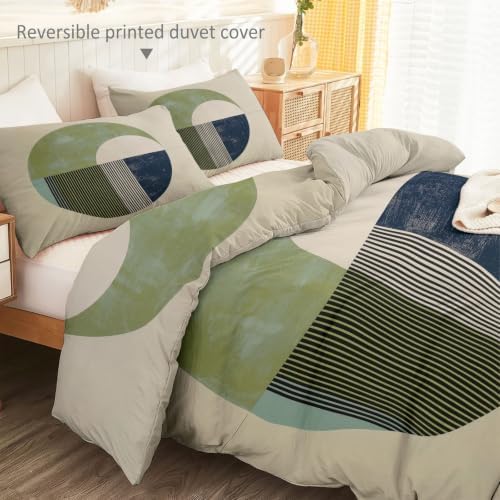 Light Gray Minimalism Theme Duvet Cover Queen Size, Minimalist Circles