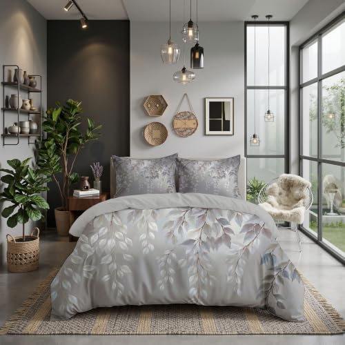 Duvet Cover King,Reversible Dreamy Tree Branches Light gray Duvet