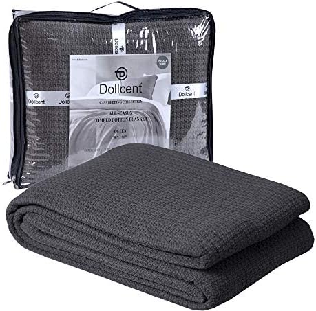 DOLLCENT 100% Cotton California King Size Blanket For Bed, Premium