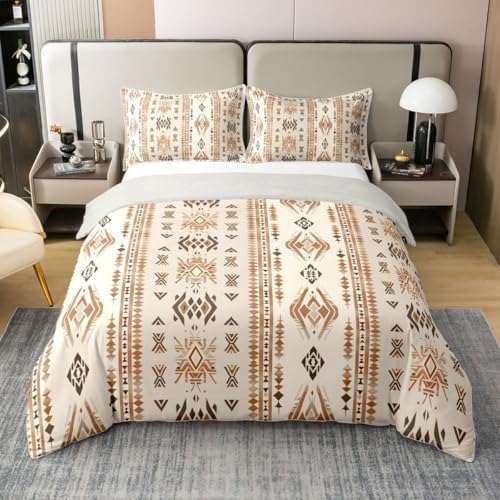 Erosebridal Vintage Boho Aztec Queen 100% Cotton Duvet Cover, Western