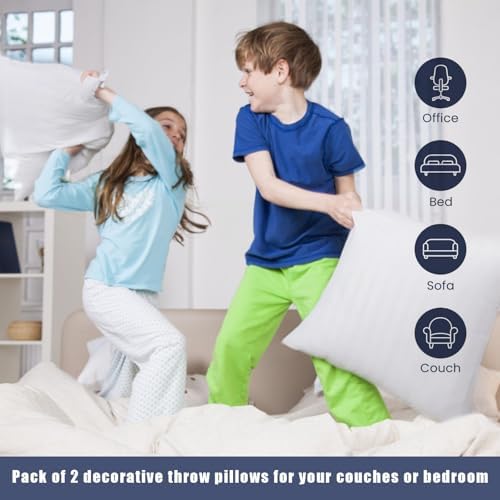 OKBA Set of 2 Throw Pillow Inserts, Hypoallergenic Soft & Firm