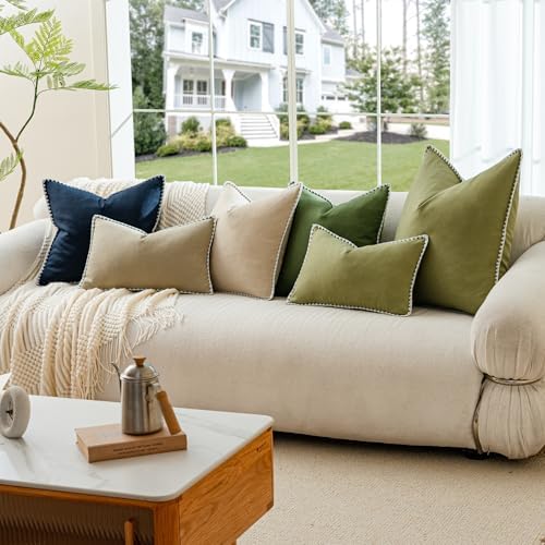 Pack of 2 Decorative Linen Euro Sham Throw Pillow Covers 22x22 Navy