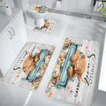 4 Piece Bathroom Rugs Set Farmhouse Highland Cow Bath Mat Western