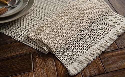vctops Boho Moroccan Table Runner Farmhouse Rustic Handmade Woven