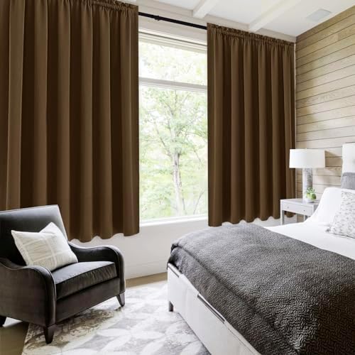 DWCN Wide Blackout Curtains for Bedroom Living Room 70 x 72 Inch Long