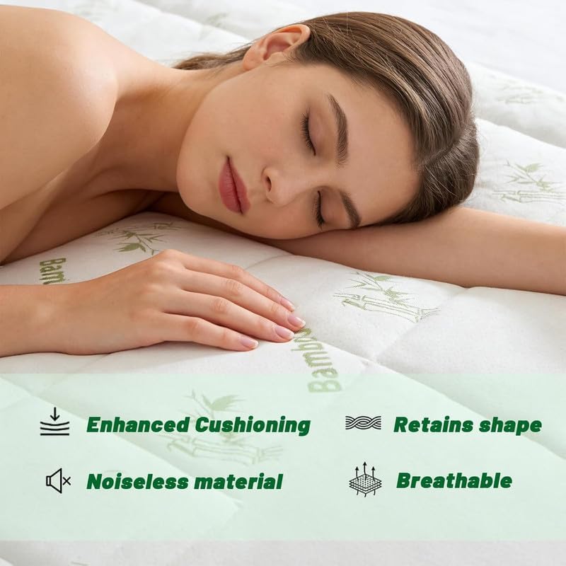 Bamboo Mattress Topper, Westmonth Mattress Pad, Cooling Thick