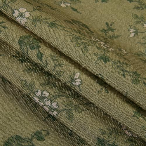 TWOPAGES Pinch Pleated Floral Curtain 84 Inch Long Blackout Drape