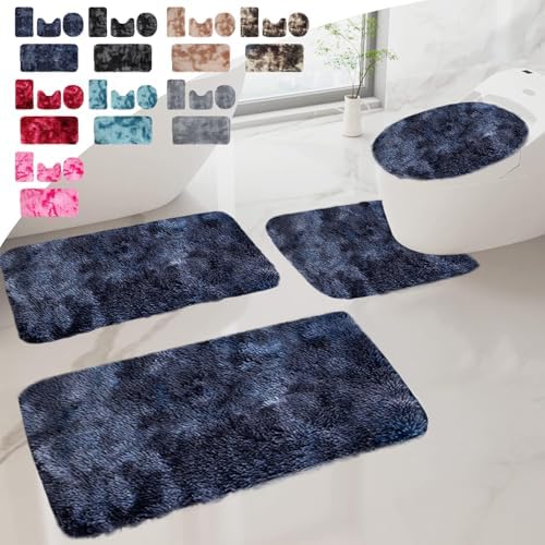 Bath Mats, Mixed Colors Bath Mats 4 Set Bathroom Rugs for 4 PCS Toilet