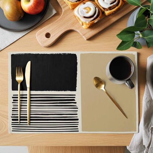 Placemats Set of 8, Beige Woven Placemat, Linen Place Mats for