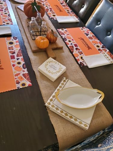 10 Pack Burlap Table Runner, 100% Jute Vintage 12X108 Inches Table