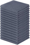 Homaxy 100% Cotton Waffle Weave Kitchen Dish Cloths 15-Pack, Dark Grey