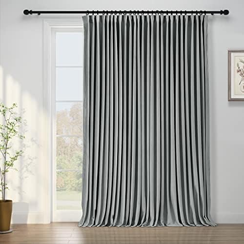 ChadMade Blackout Velvet Extra Wide Drape 120 inches Long Curtain for