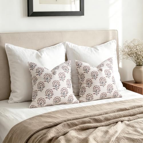 Buenohuas Farmhouse Decorative Pillow Covers 18x18 Set of 2, Vintage
