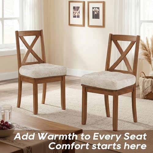 Basic Beyond Chair Cushions for Dining Chairs, Non-Slip Chair Pads