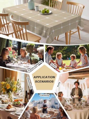 Modern Grid Lines Rectangle Tablecloth 52 x 70 Inches Classic Simple