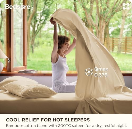 Bedsure Cooling Cotton Waffle Blanket Bundle Cooling Sheets King