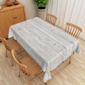 Wood Grain Linen Tablecloth Vintage Grey Natural Wooden Board Modern