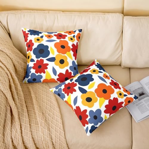 jejeloiu Flower Throw Pillow Covers Set of 2 Spring Theme Cushion