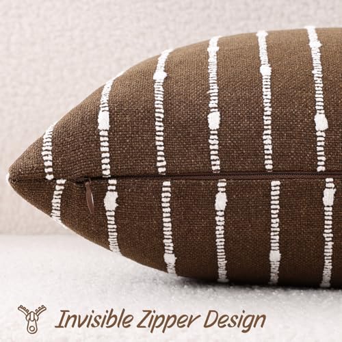 decorUhome Striped Decorative Throw Pillow Covers 22x22 Set of 2