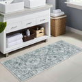 Uphome Bathroom Runner, Distressed Tribal Farmhouse Gray Bathroom Mat